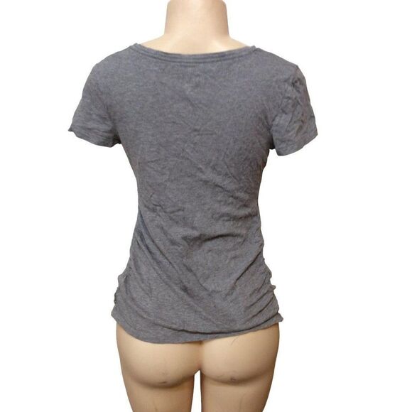 Isabel Maternity Women Short Sleeve Tee V Neck XS Gray - Picture 2 of 3